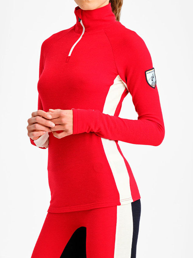 Voss 1/4 Zip Pullover Women Red