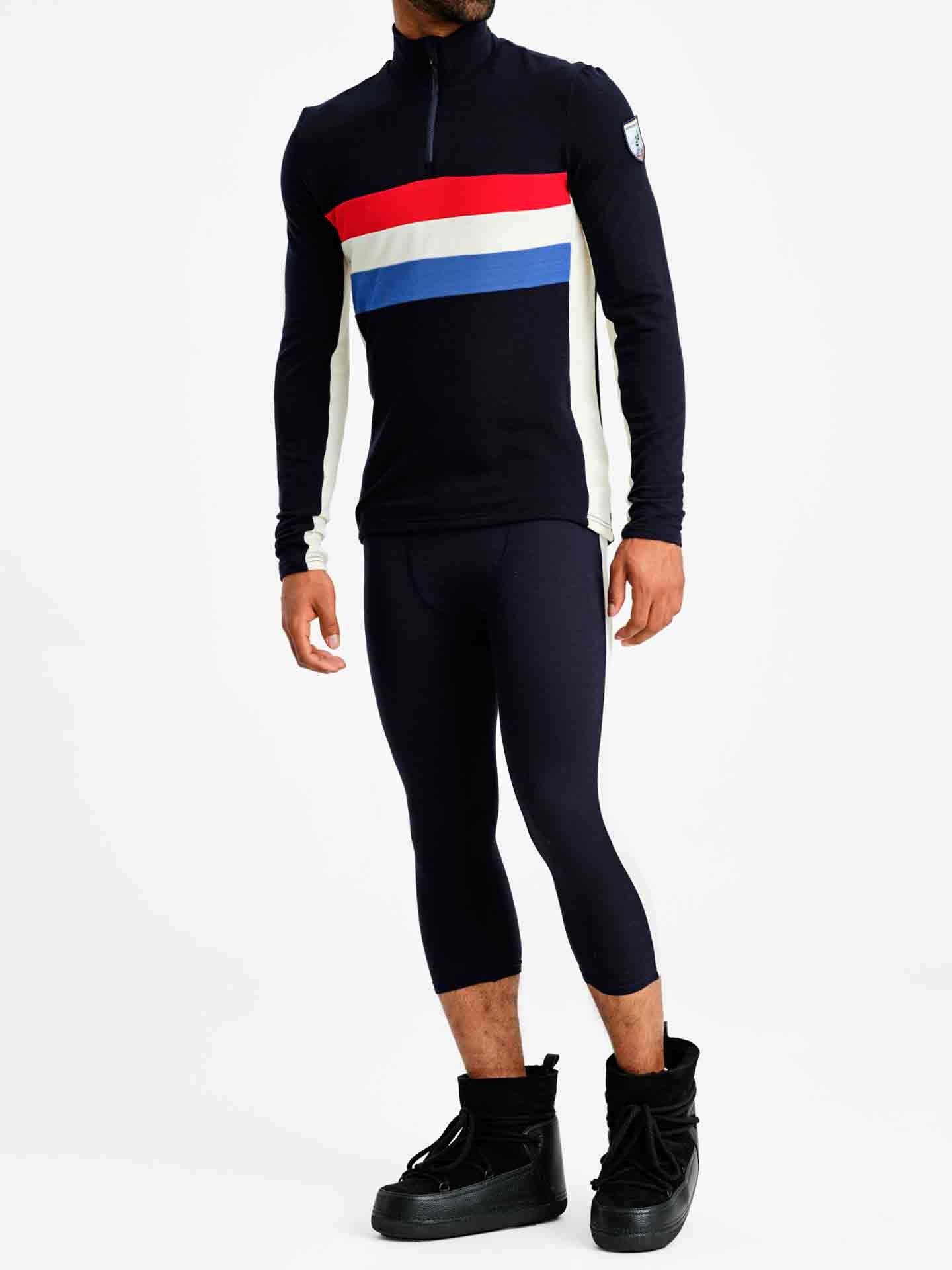 Ski 1/4 Zip Pullover Men Flag