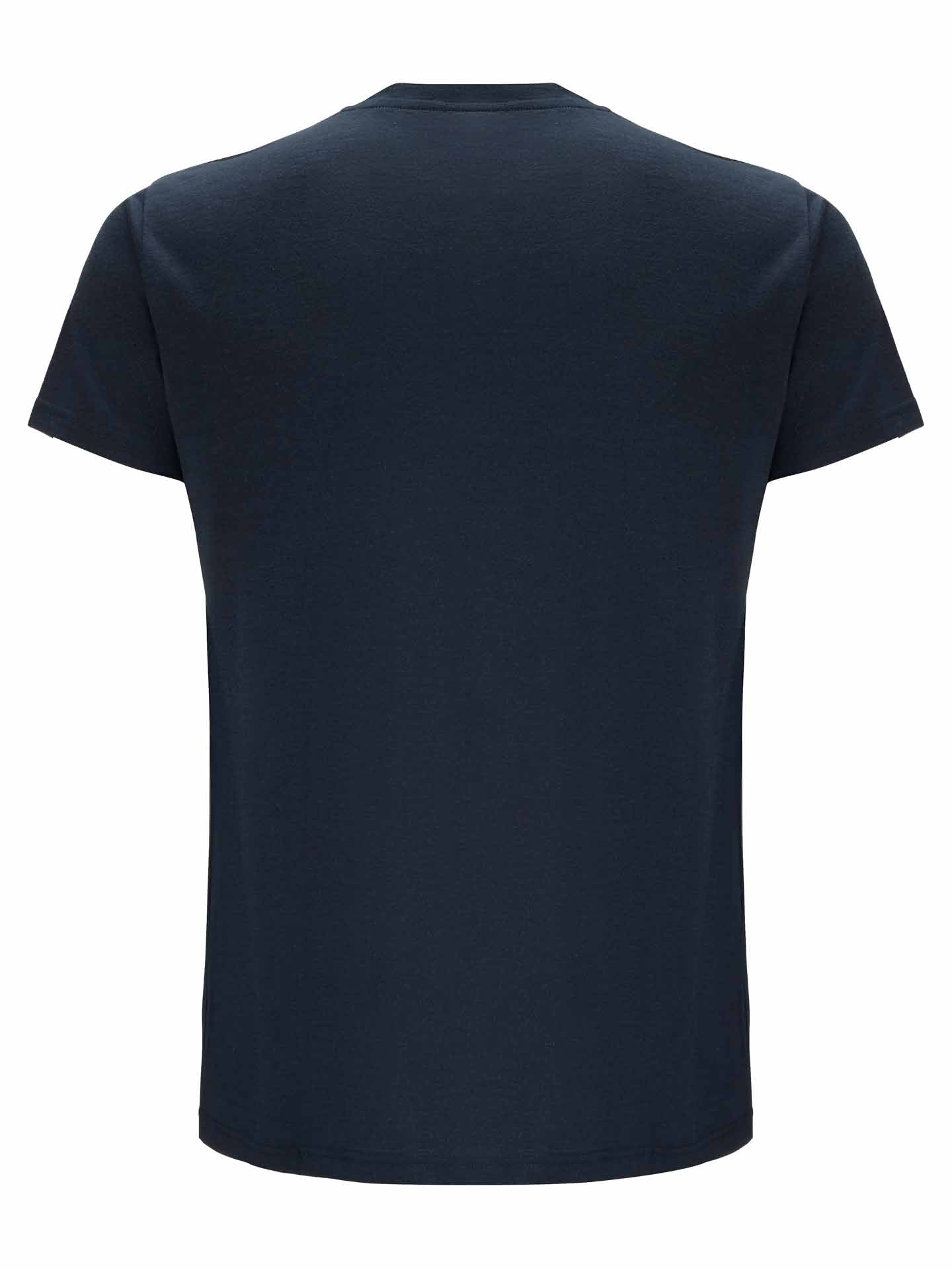 A plain, short-sleeved Base One Pocket Tee Men Navy by We Norwegians, displayed from the back. The shirt features a classic crew neckline with no visible logos, patterns, or markings. The fabric appears to be smooth and lightweight.