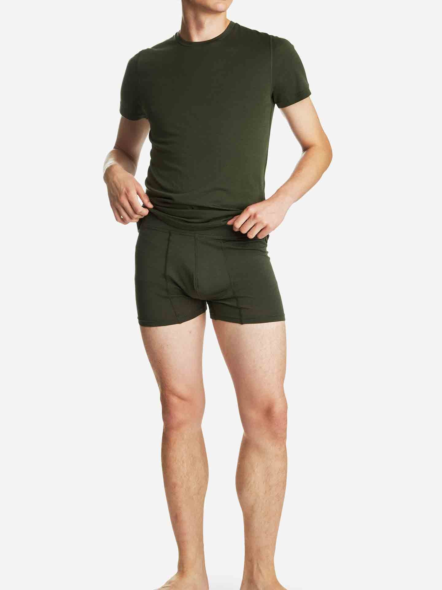 Sno Merino Wool Boxer Men Dark Green