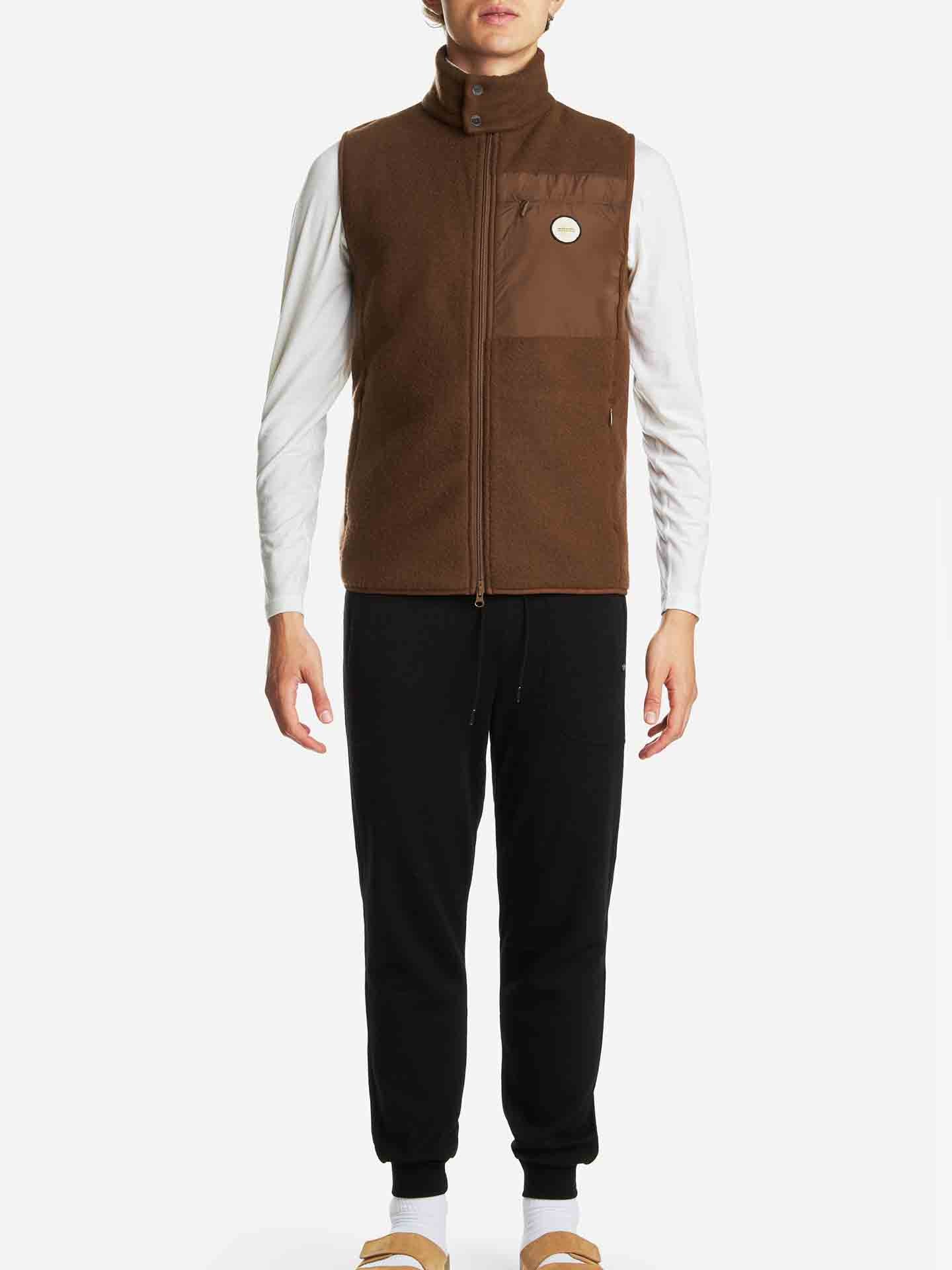 Fonna Wool Fleece Vest Men Brown