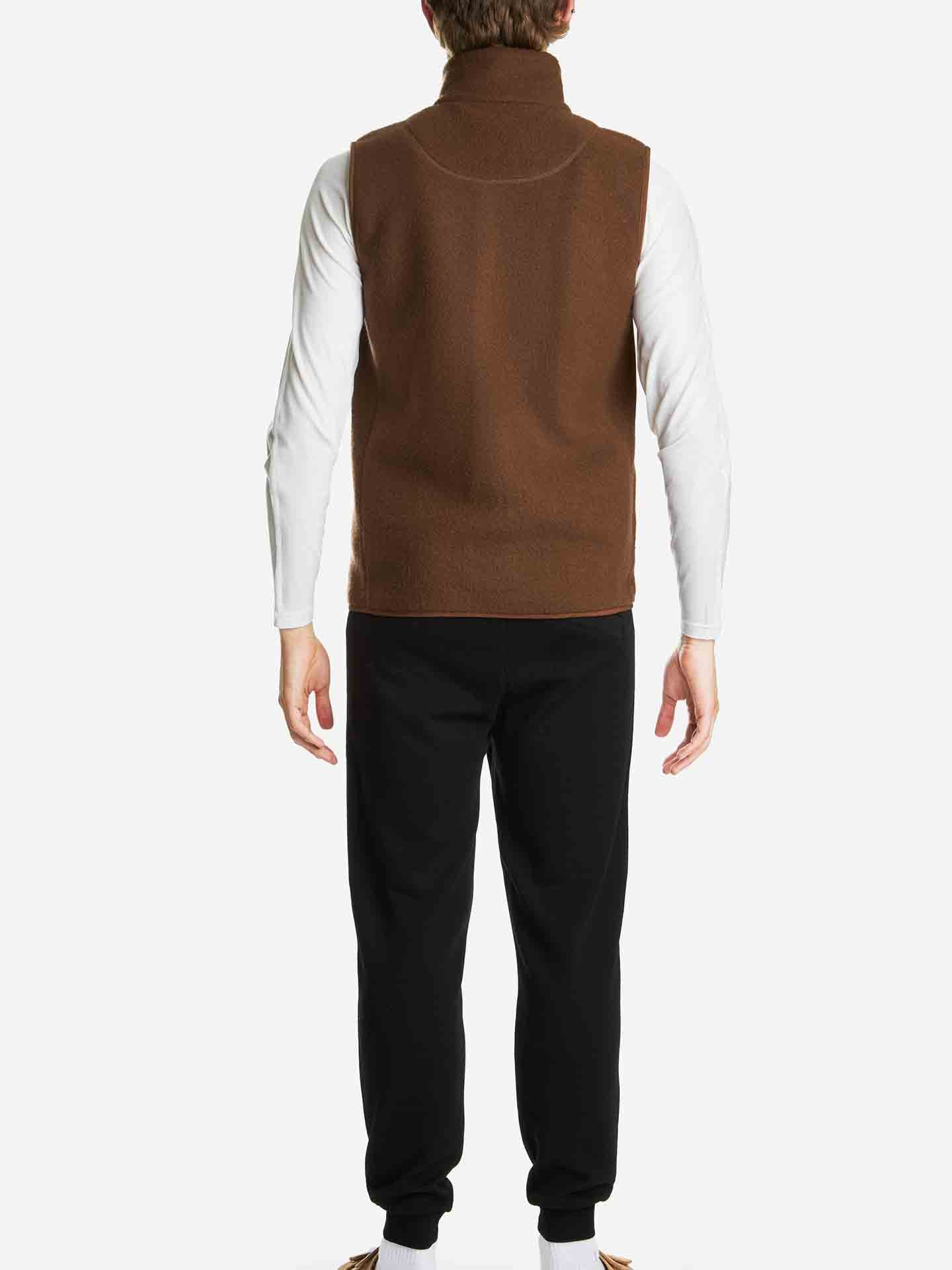 Fonna Wool Fleece Vest Men Brown