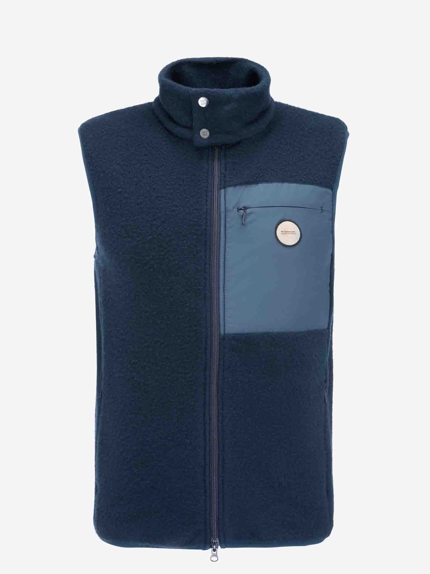 Fonna Wool Fleece Vest Men Navy