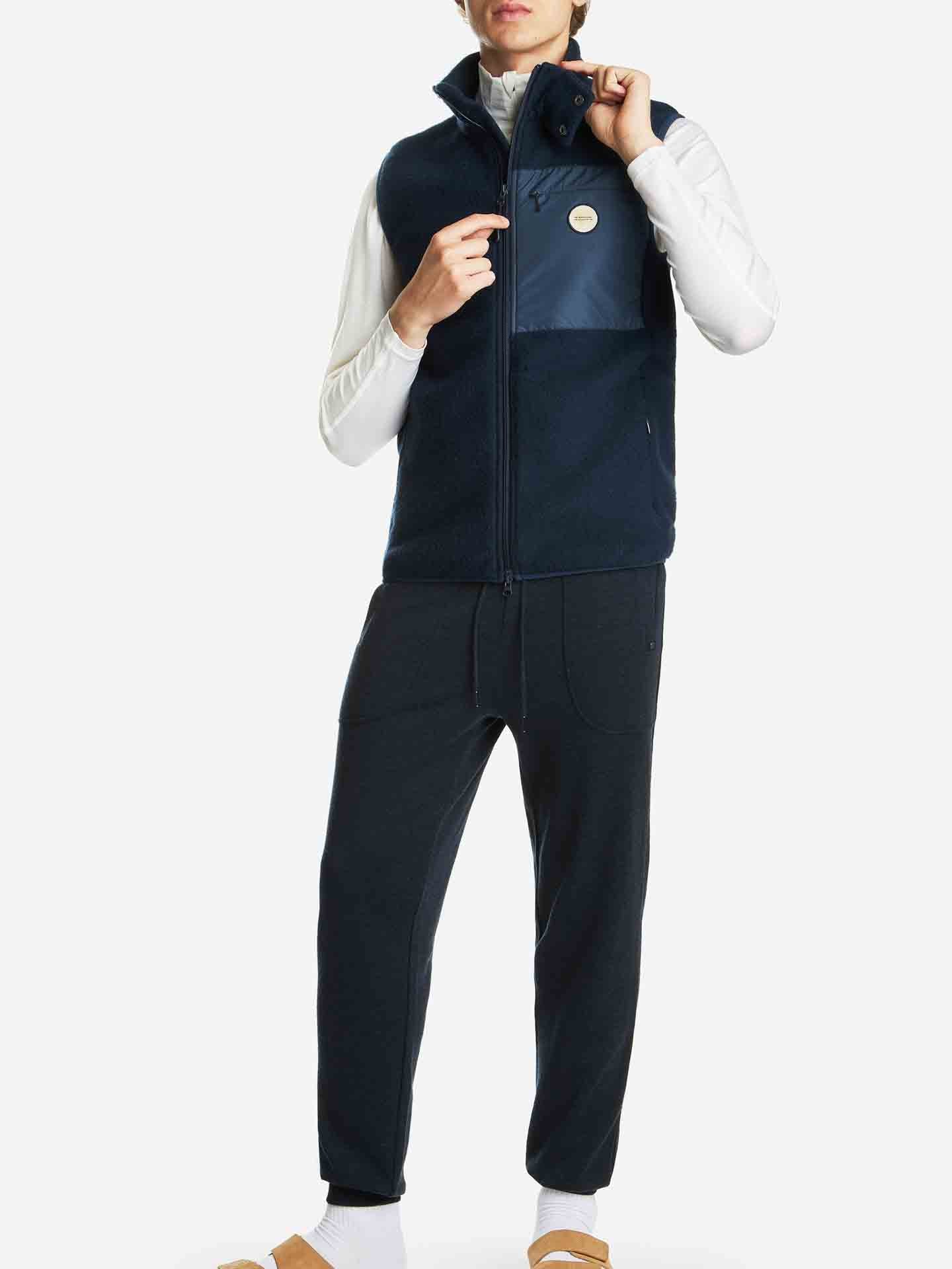 Fonna Wool Fleece Vest Men Navy