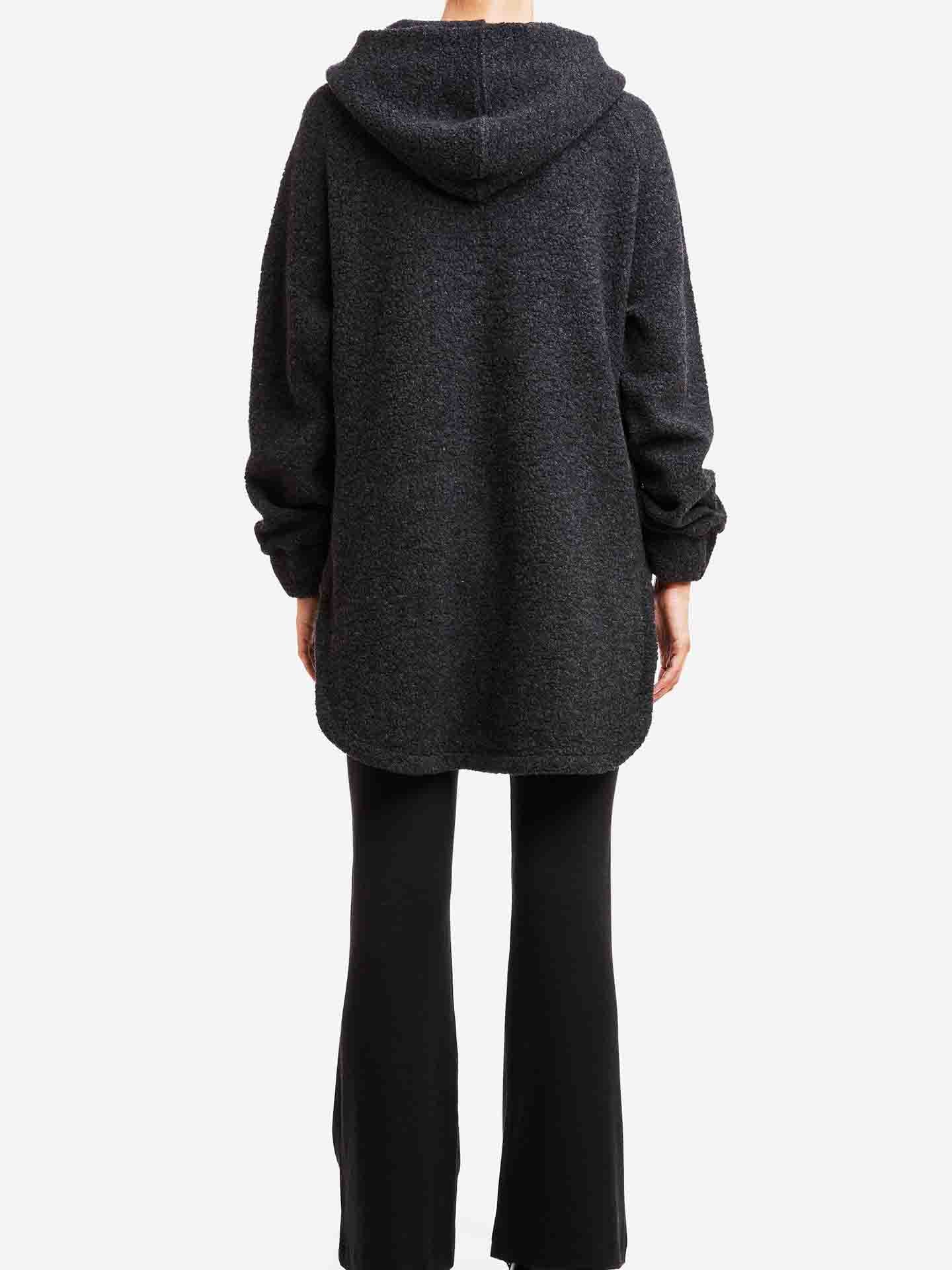 Sweat à capuche Alta Shearling pour femme, noir