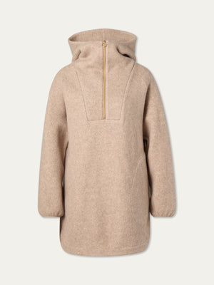We Norwegians | FW25 | Womens Alta Hoodie_Camel | A hooded sweater on a light beige background