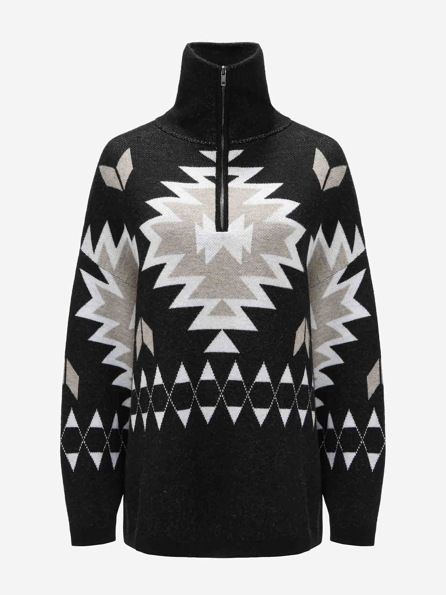 Háldi Zip Up Sweater Women Black