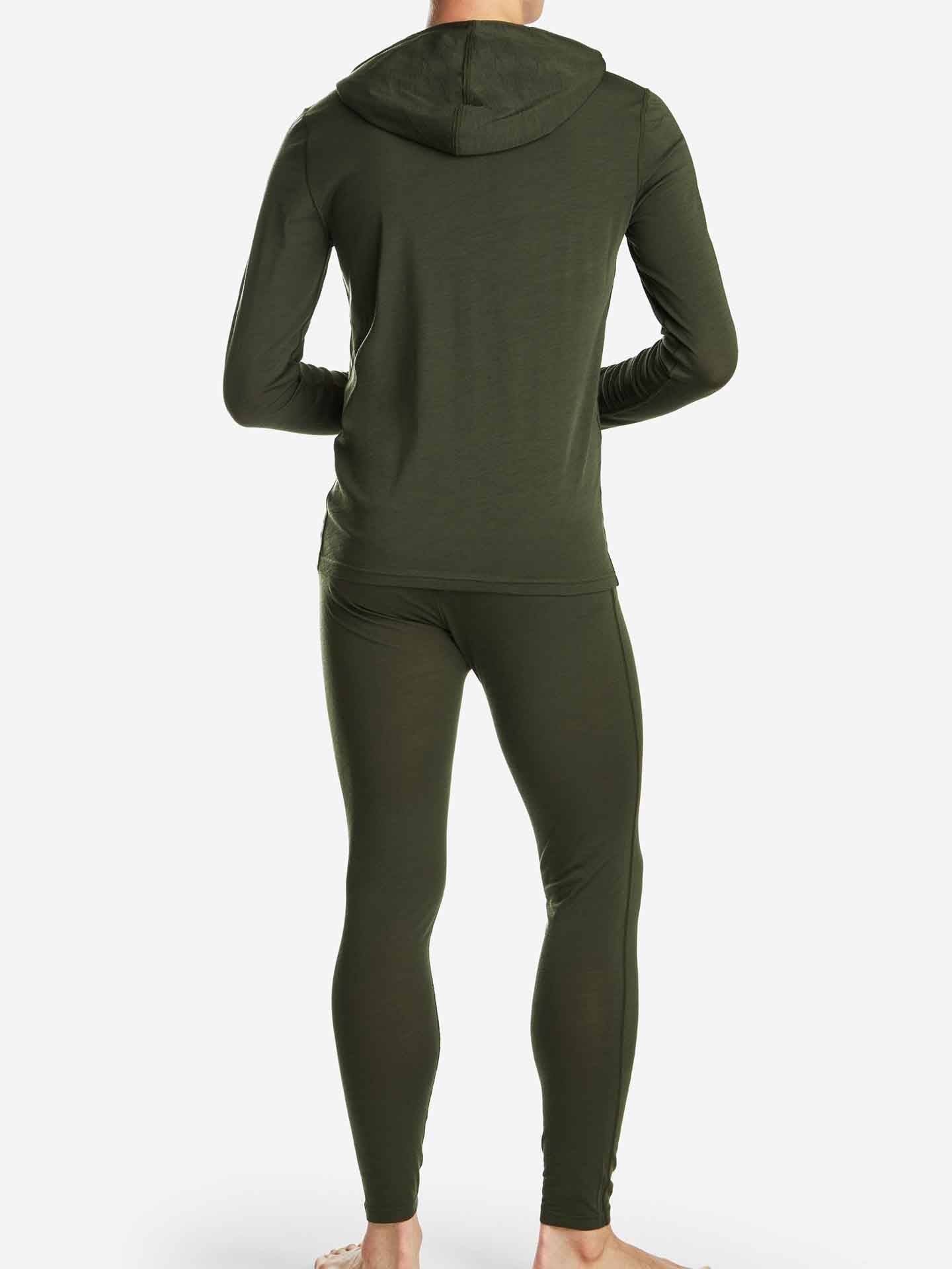 Sno Merino Base Layer Hoodie Men Dark Green