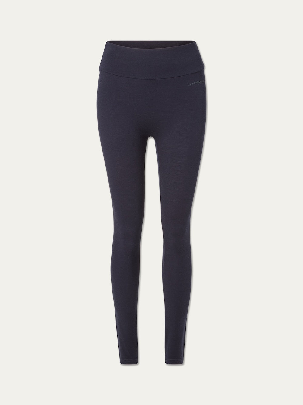 Dark gray high-waisted Voss Solid Leggings Women in a textured piqué merino wool fabric.