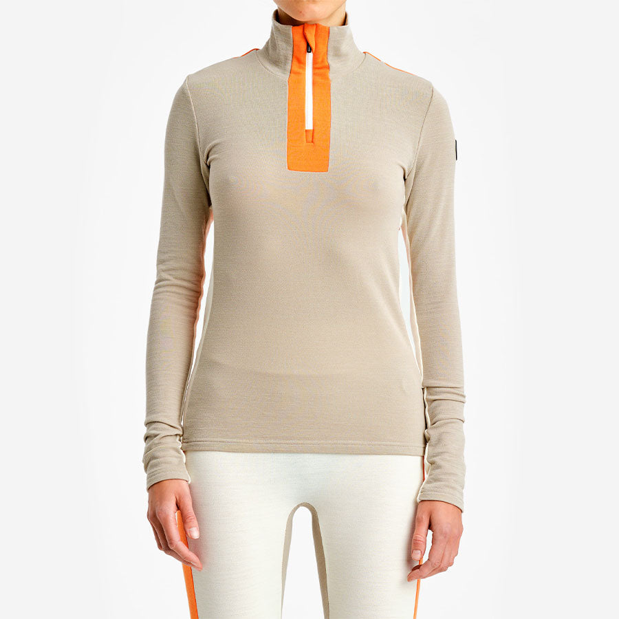 Tryvann ColBlock 1/4 Zip Women Sand