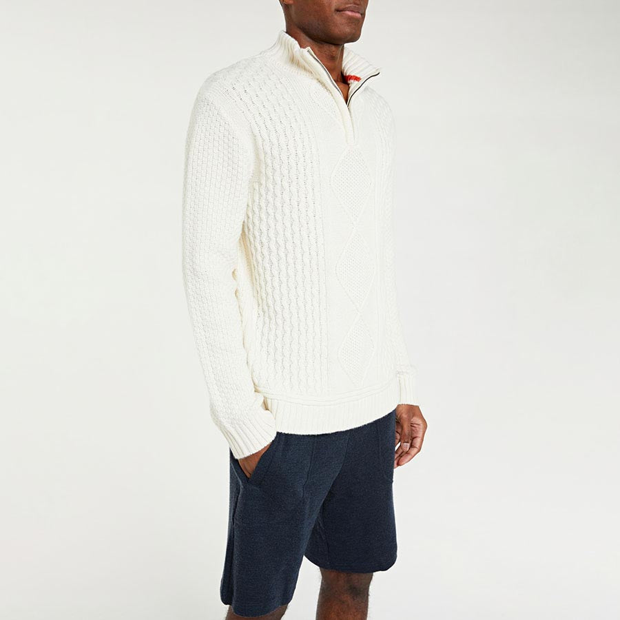 Kvitholmen Zip-Up Sweater Men Off White