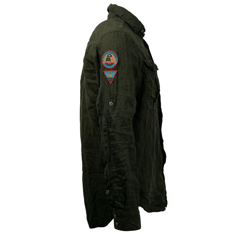 Safari G. Dyed Linen Shirt Mens - Olive