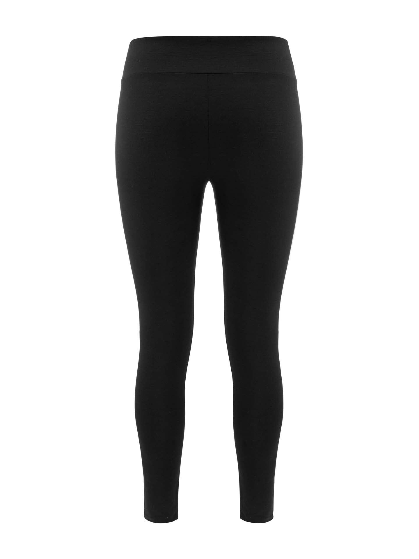 A pair of Sno Merino Leggings Women by We Norwegians is displayed on a white background. The leggings, made from breathable fabric, have a high waist and reach down to the ankles. They are plain with no visible patterns or designs.