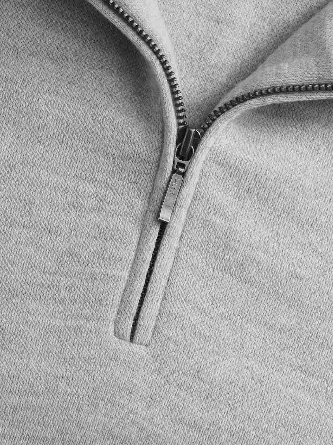 Tind 1/4 Zip Sweater Men Grey Melange