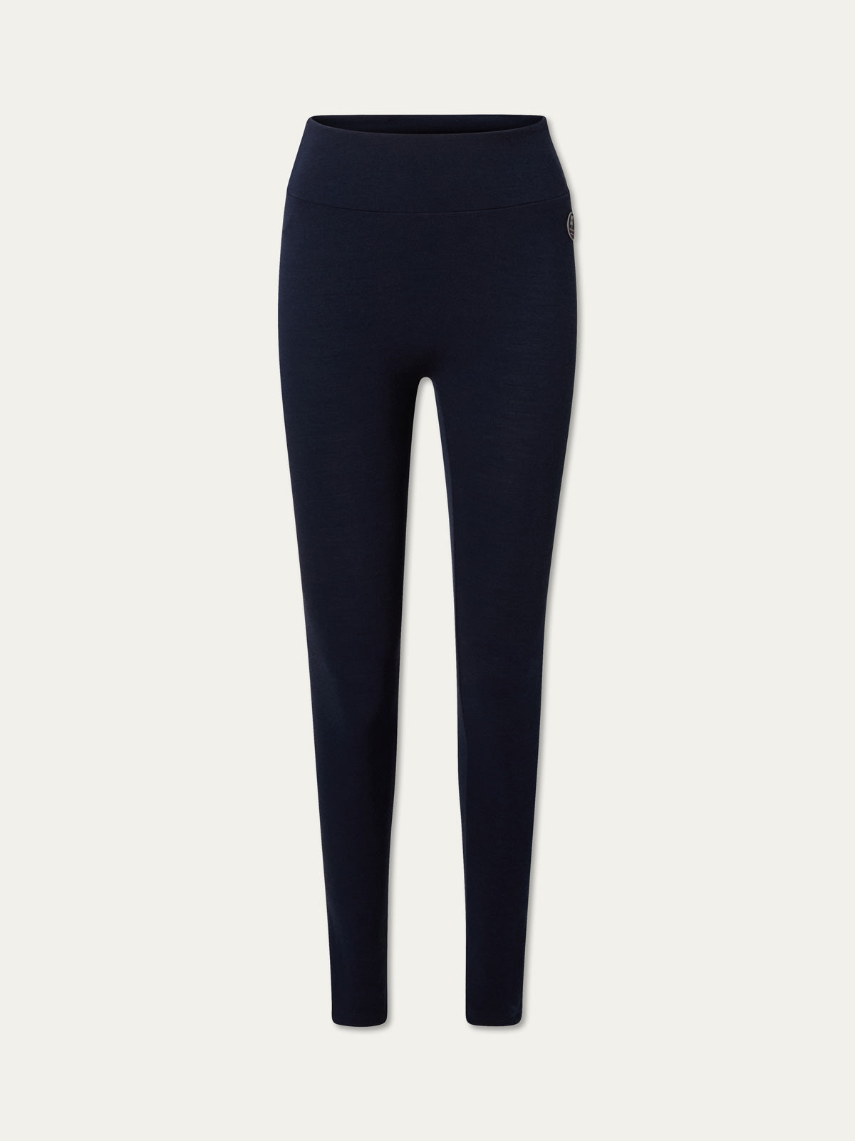 We Norwegians | FW25 | Womens Ski Basic legging_Navy blue | A fine pair of knitted leggings that make a perfect base layer | Image shot against an off-white background