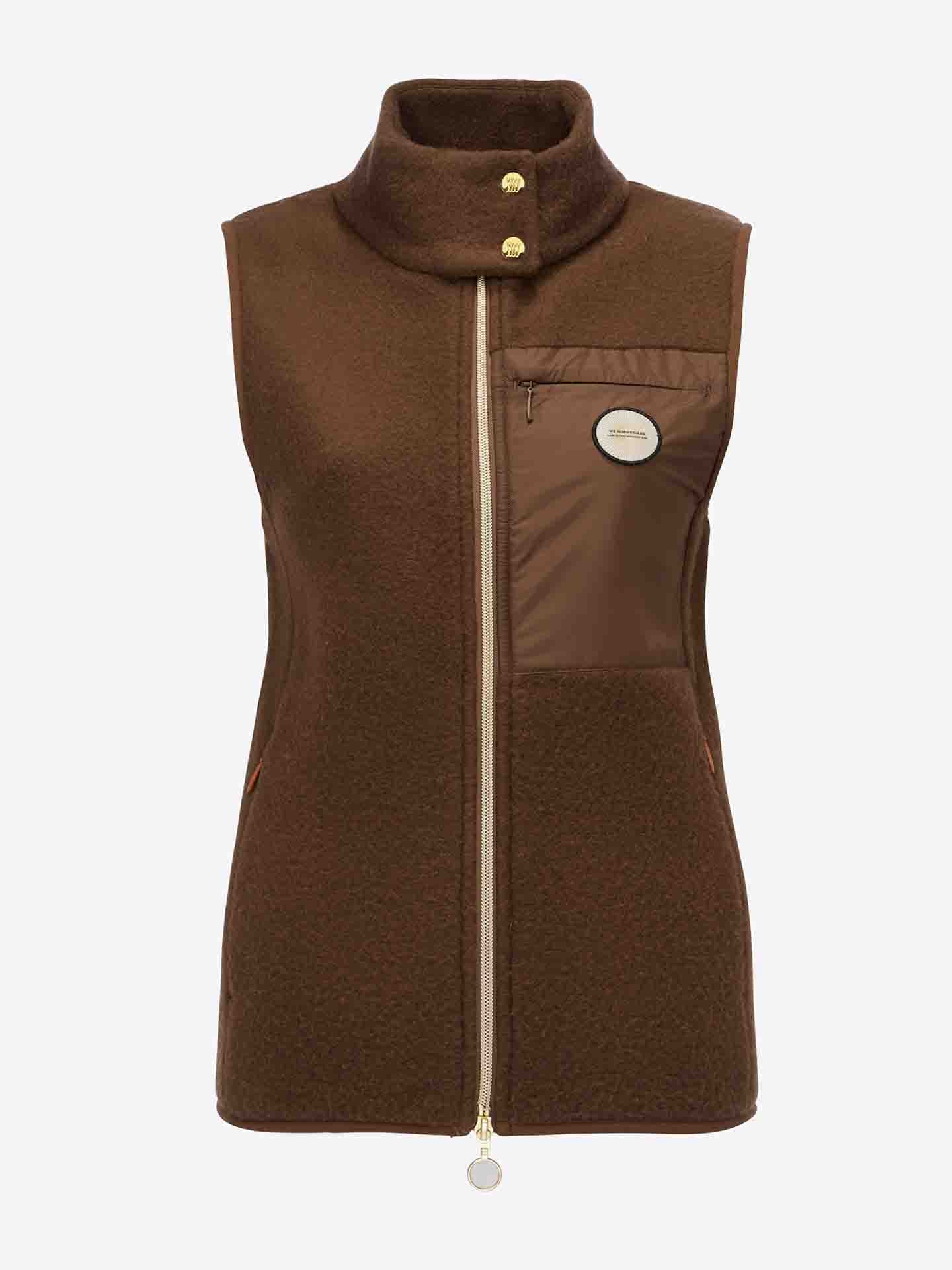 Fonna Wool Fleece Vest Women Brown