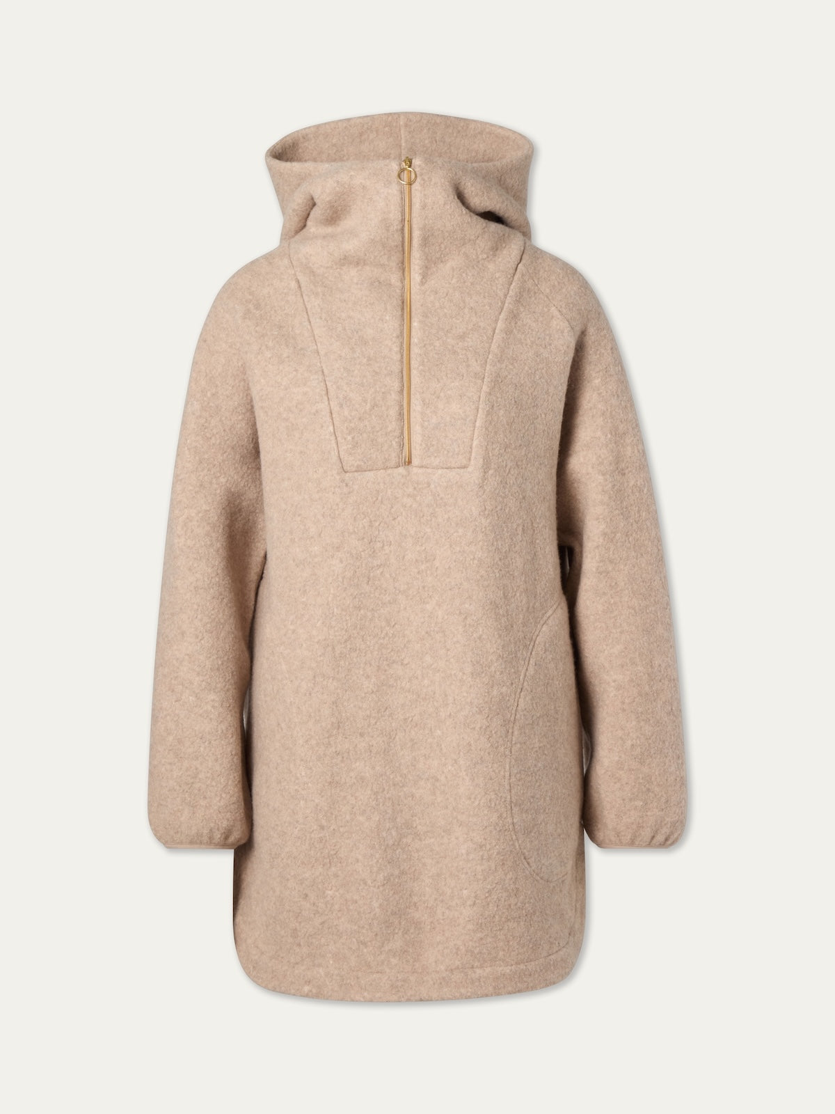We Norwegians | FW25 | Womens Alta Hoodie_Camel | A hooded sweater on a light beige background