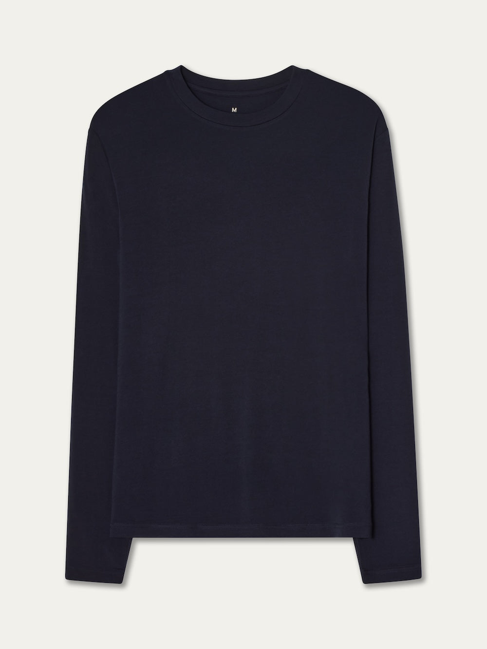 A Sno Merino Long Sleeve Men t-shirt by We Norwegians in black, laid flat on a white background with sleeves extended and no visible logos or designs.