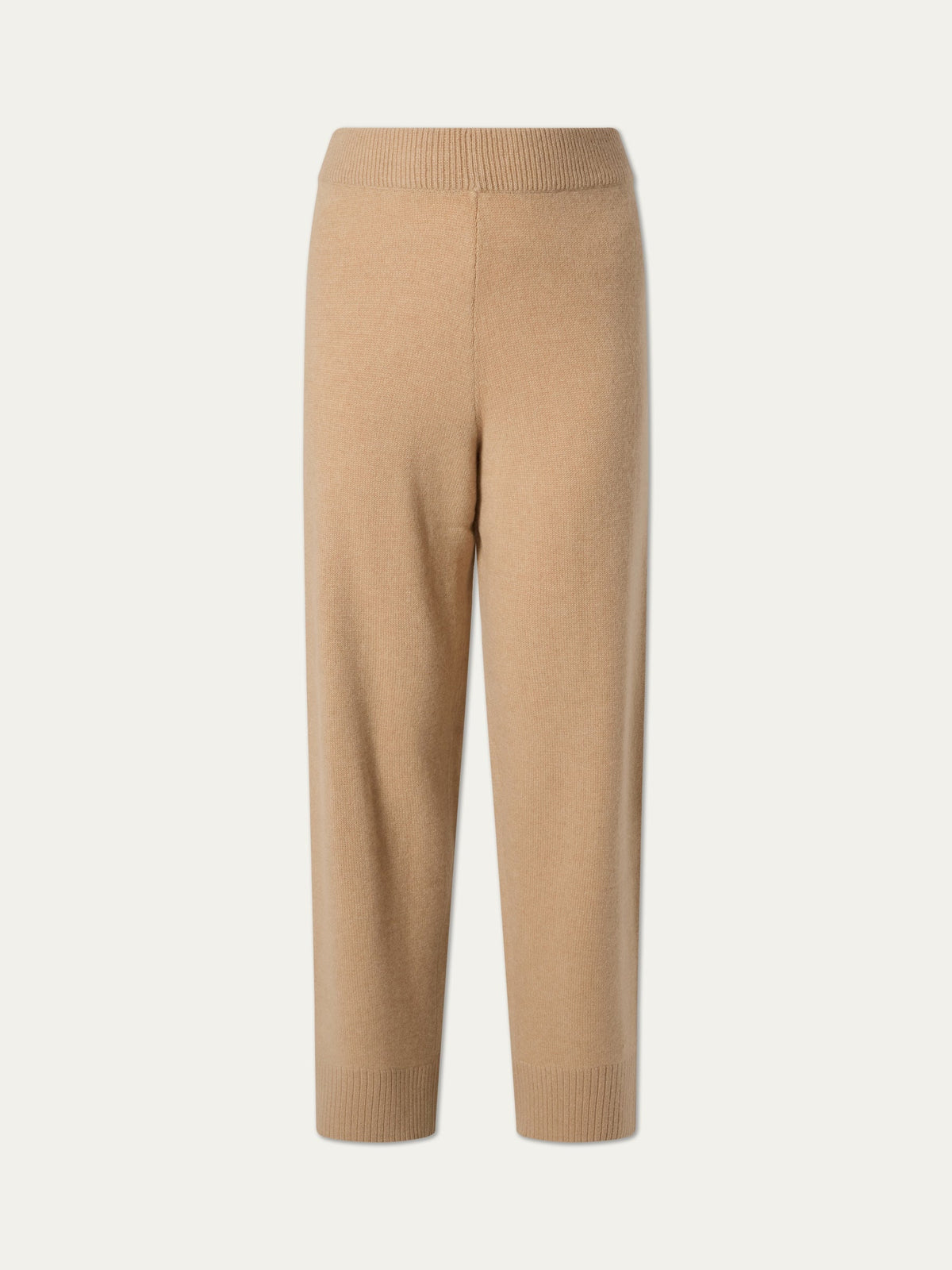 Beige knit cashmere Monogram Jogger Women sweatpants with an elasticated waistband and ribbed cuffs.