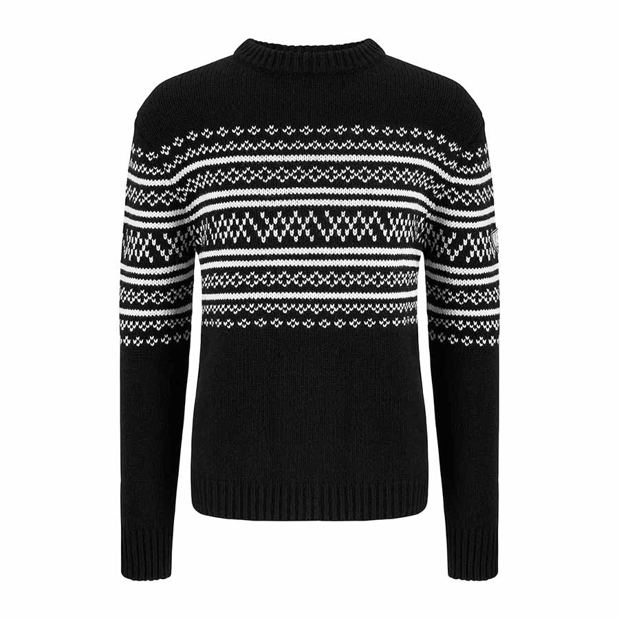 We Norwegians Merino Wool Cashmere Heavy Crewneck Sweater Setesdal Men Black