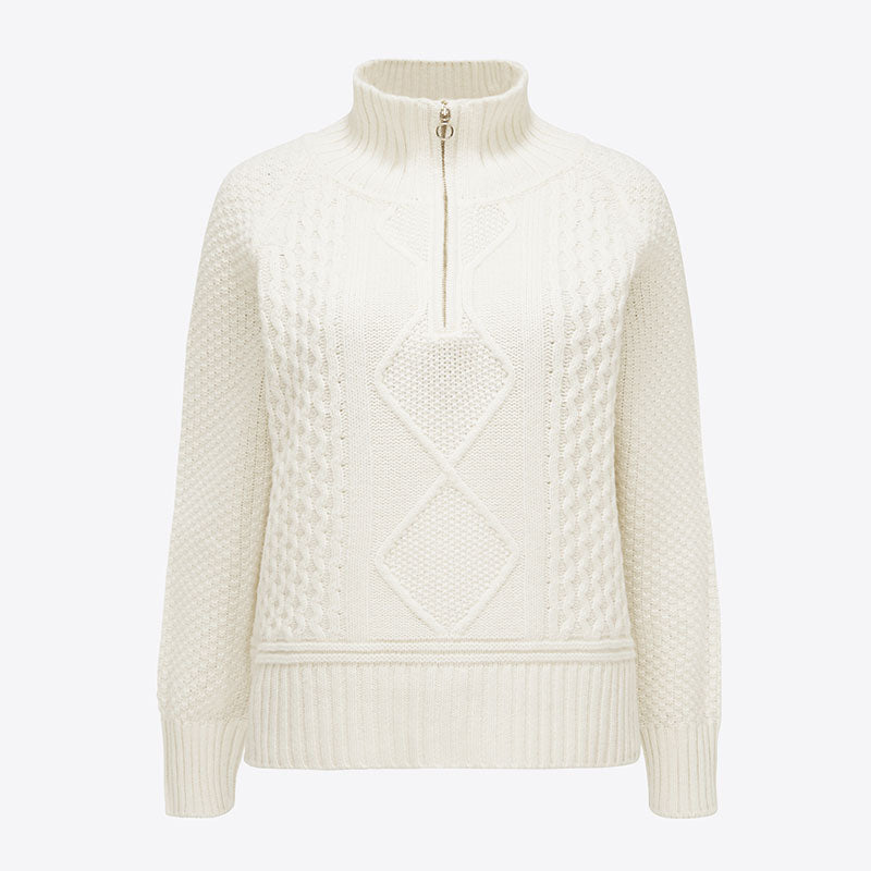 Kvitholmen Zip-Up Sweater Women Off White