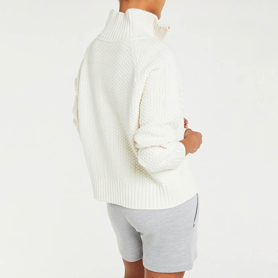 Kvitholmen Zip-Up Sweater Women Off White