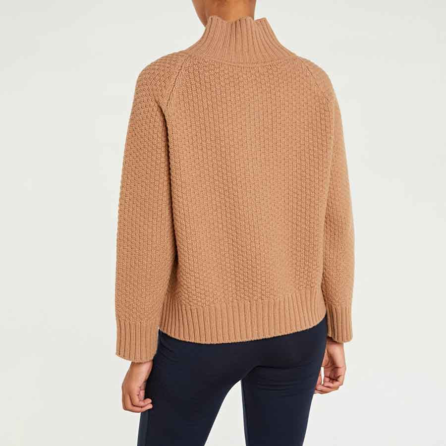 Kvitholmen Zip-Up Sweater Women Camel