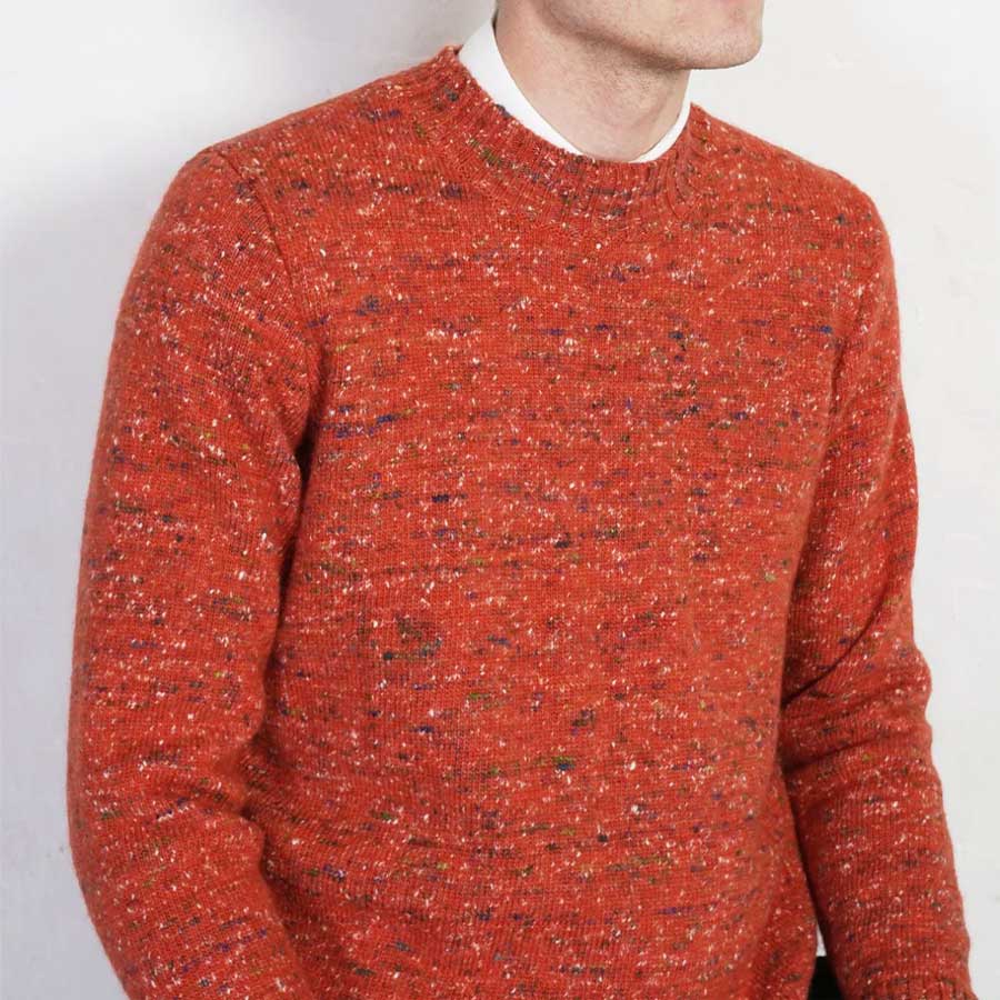 Eivind Knitted Crew Donegal Coral