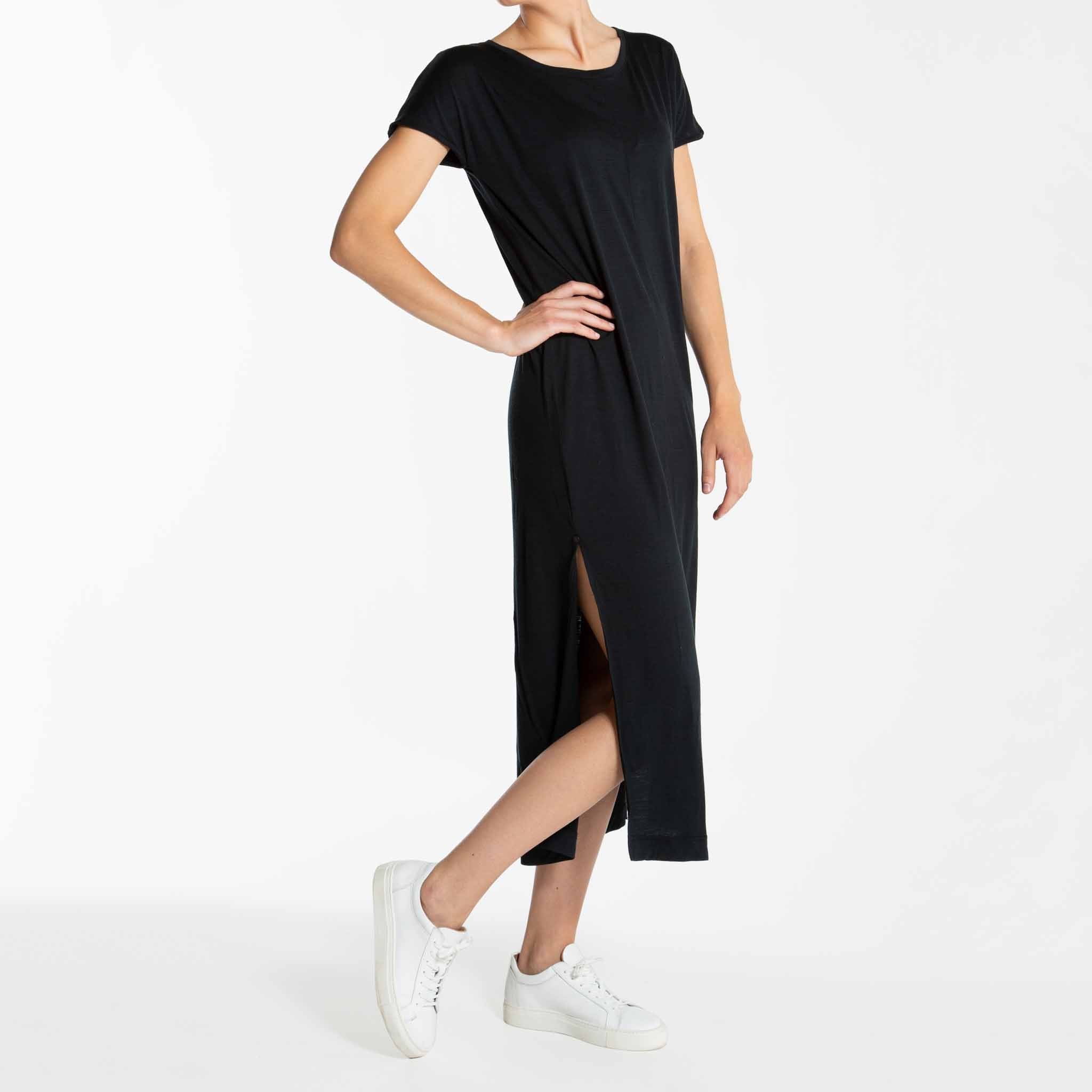 Merino Wool Dress Women Black