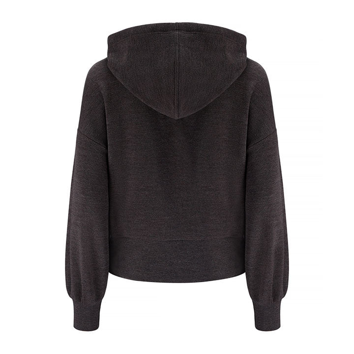 Merino Wool Hoodie Women Brown
